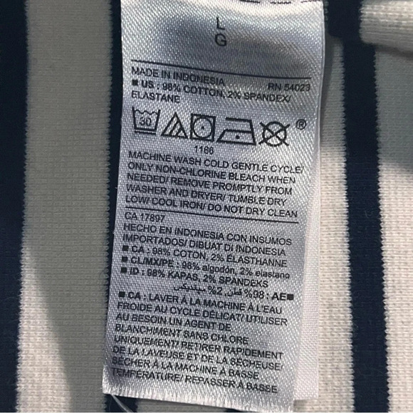 Old Navy,L,off white navy striped long sleeve collared, button front knit jacket - Picture 10 of 12